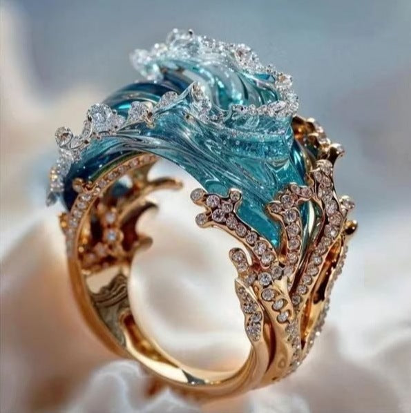 Wave Shape Ring or Earrings