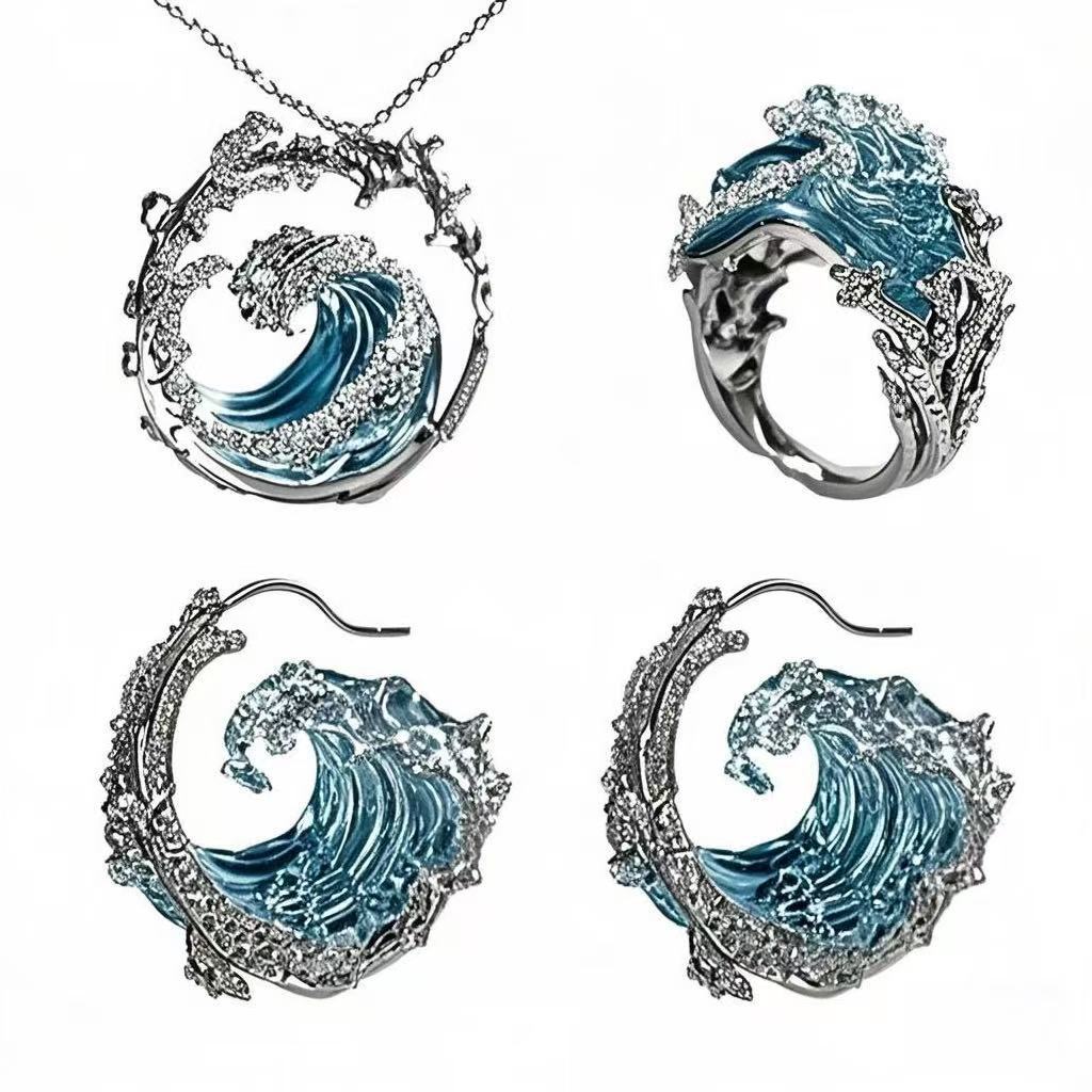 Wave Shape Ring or Earrings