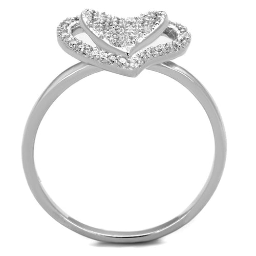 Rhodium 925 Sterling Silver Ring with AAA Grade CZ