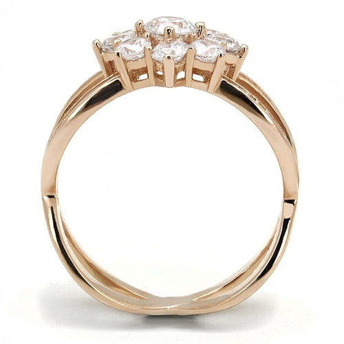 Rose Gold 925 Sterling Silver Ring with AAA Grade CZ