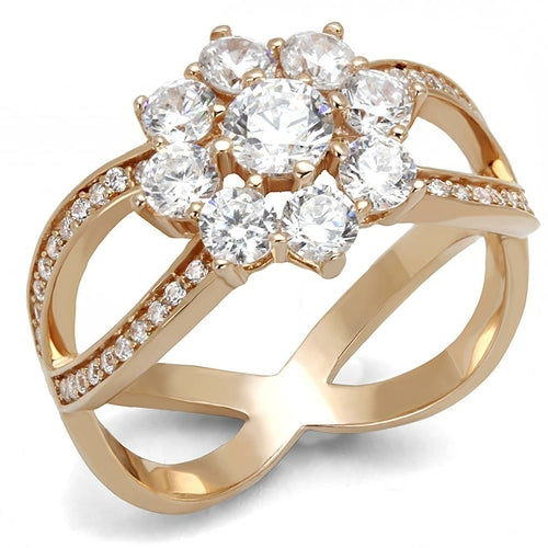Rose Gold 925 Sterling Silver Ring with AAA Grade CZ