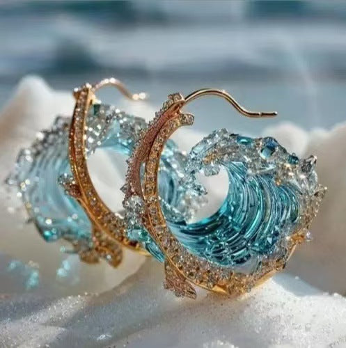 Wave Shape Ring or Earrings