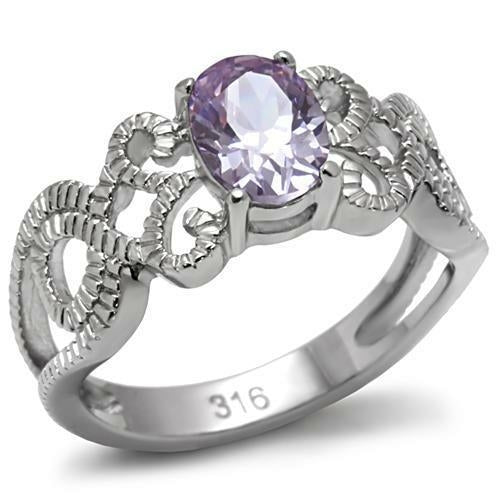 High polished (no plating) Stainless Steel Ring with AAA Grade CZ