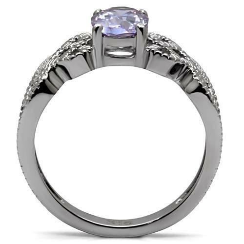 High polished (no plating) Stainless Steel Ring with AAA Grade CZ