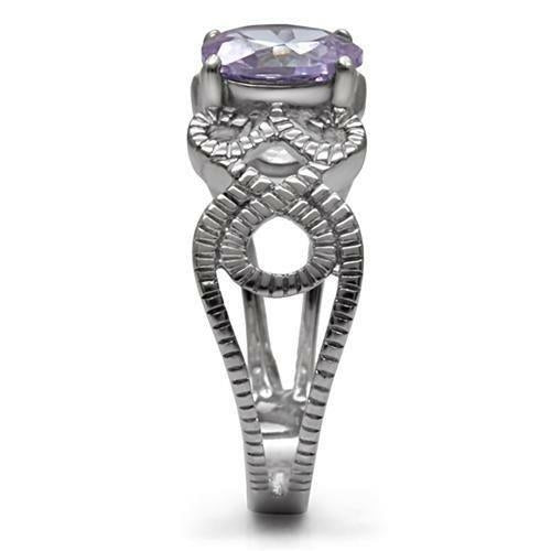 High polished (no plating) Stainless Steel Ring with AAA Grade CZ