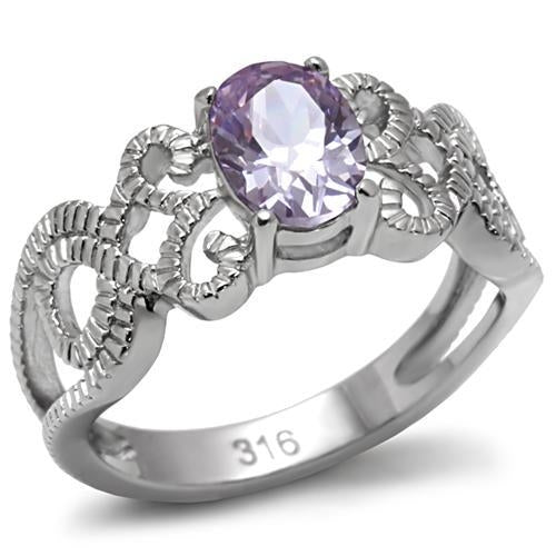 High polished (no plating) Stainless Steel Ring with AAA Grade CZ