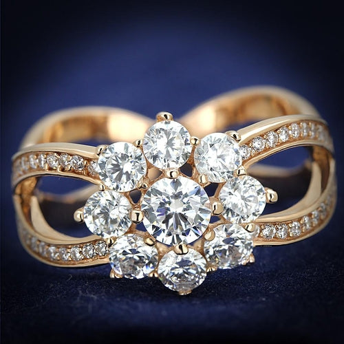 Rose Gold 925 Sterling Silver Ring with AAA Grade CZ